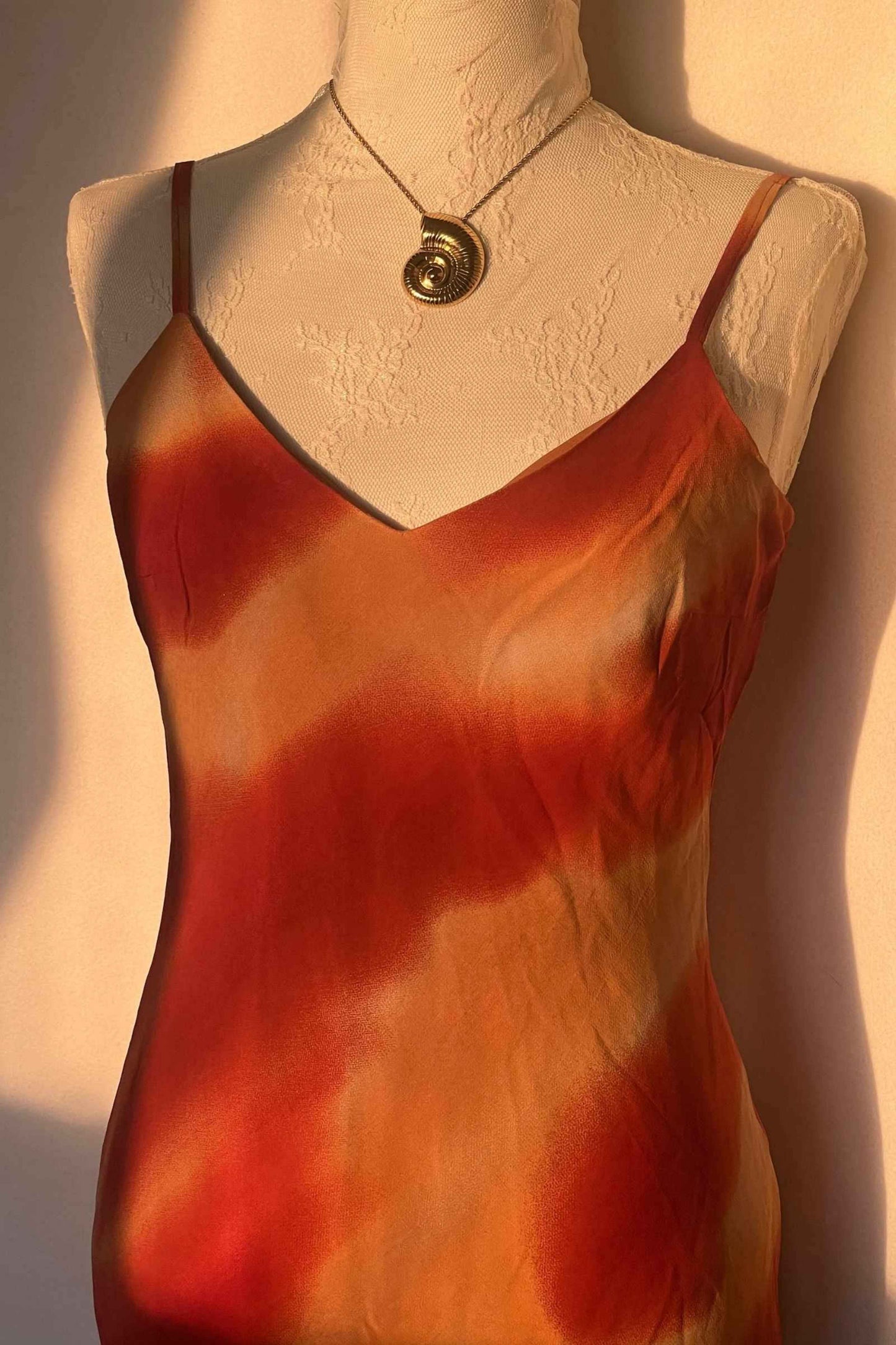Vintage 2000's Burnt Orange Slip Dress