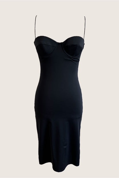 Vintage 1990's Classic Black Bustier Dress