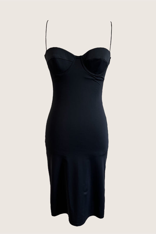 Vintage 1990's Classic Black Bustier Dress