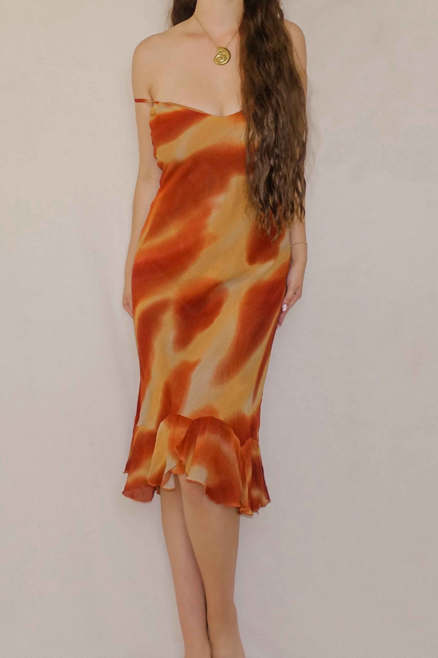 Vintage 2000's Burnt Orange Slip Dress