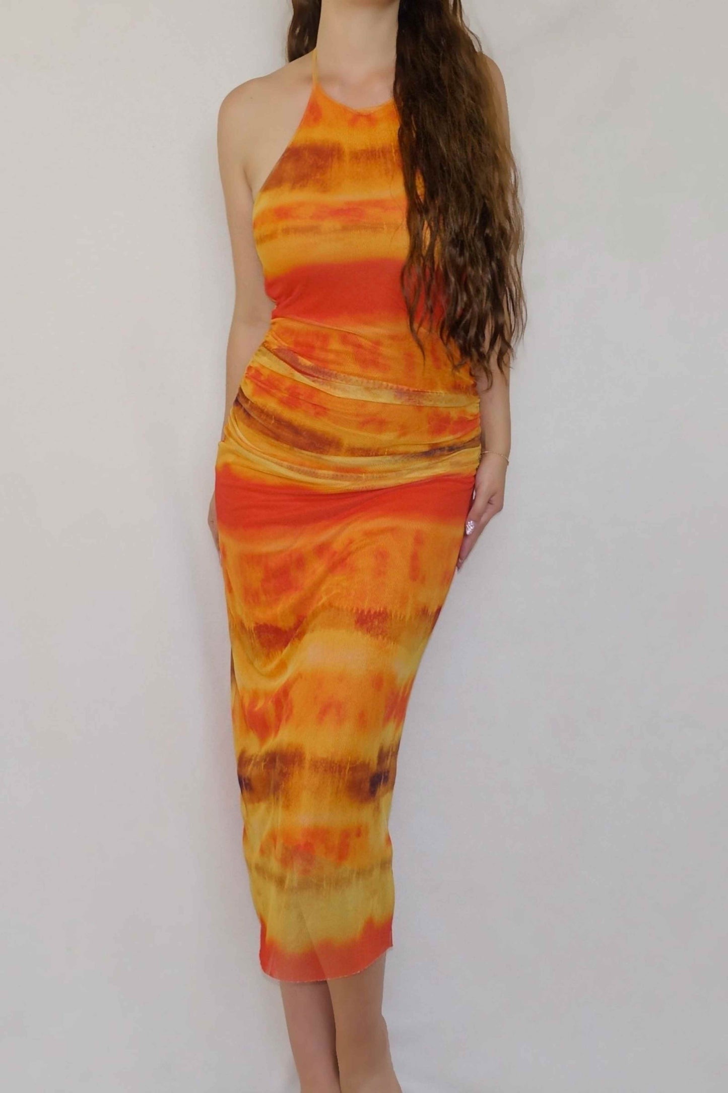 Vintage 2000's Sunset Halter Dress