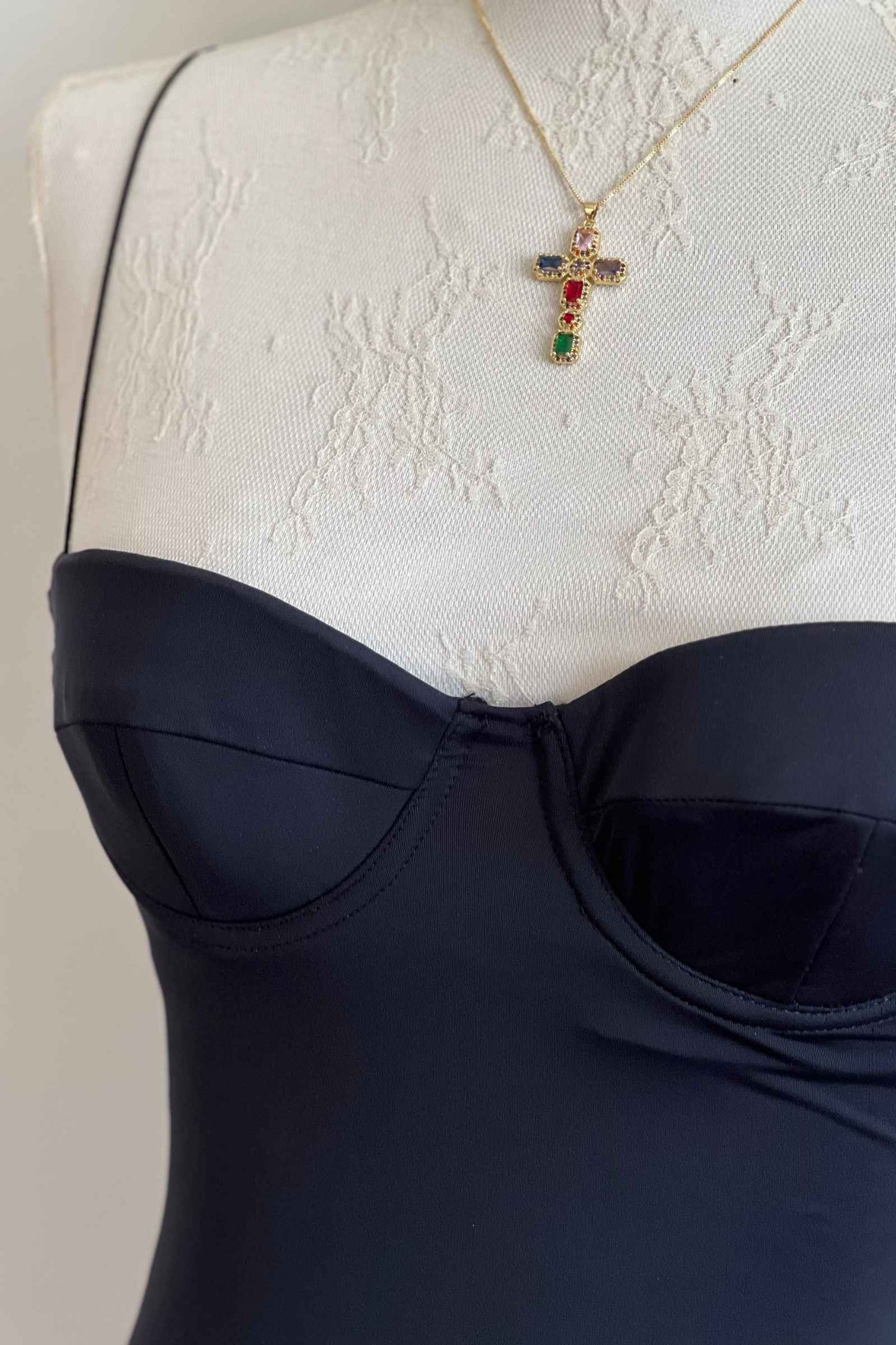 Vintage 1990's Classic Black Bustier Dress