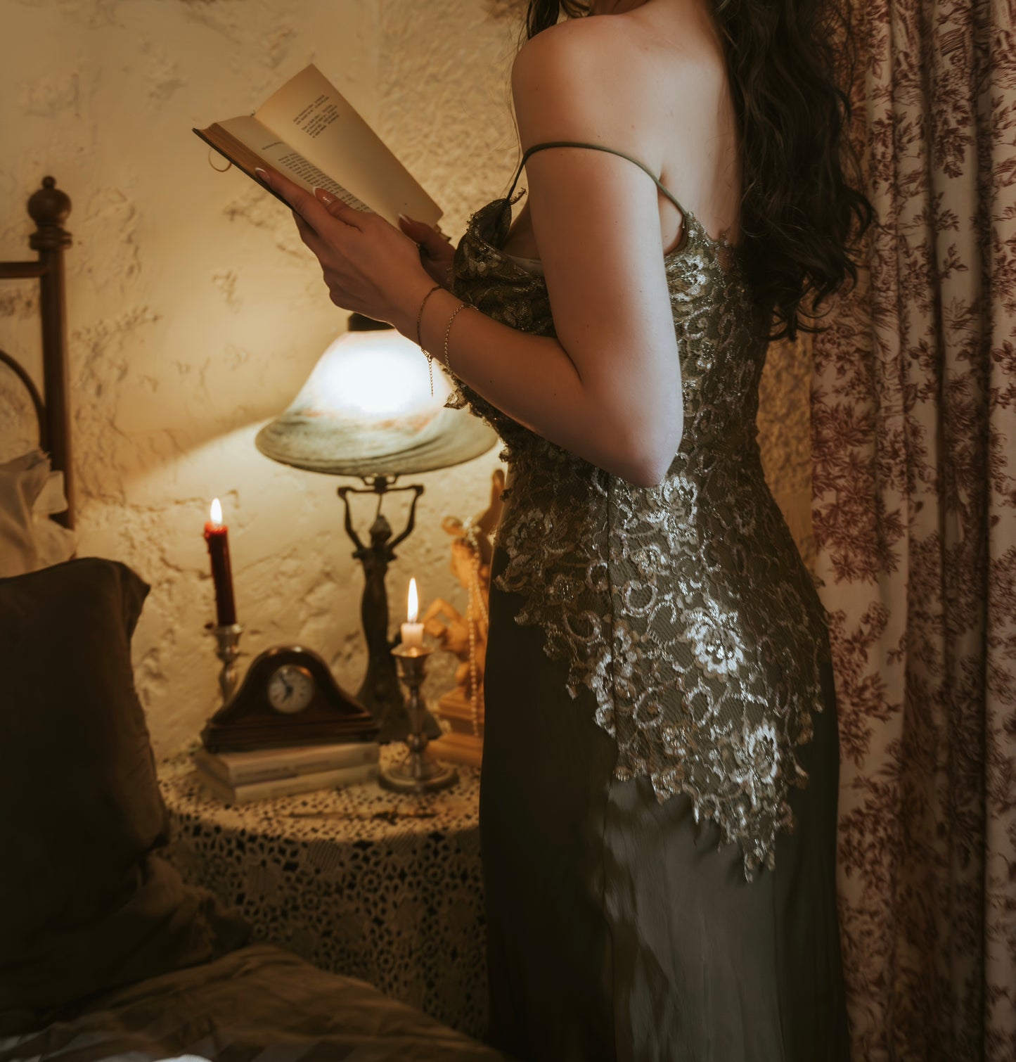 100% Silk Luxurious Olive Green Slip Dress