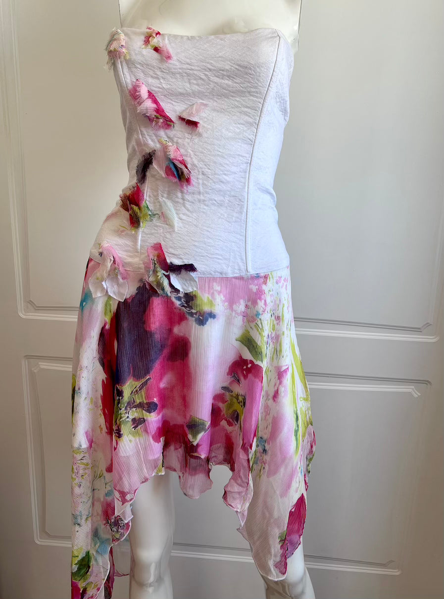 2000's Floral Corset Mini Dress