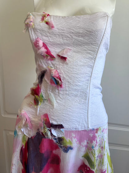 2000's Floral Corset Mini Dress