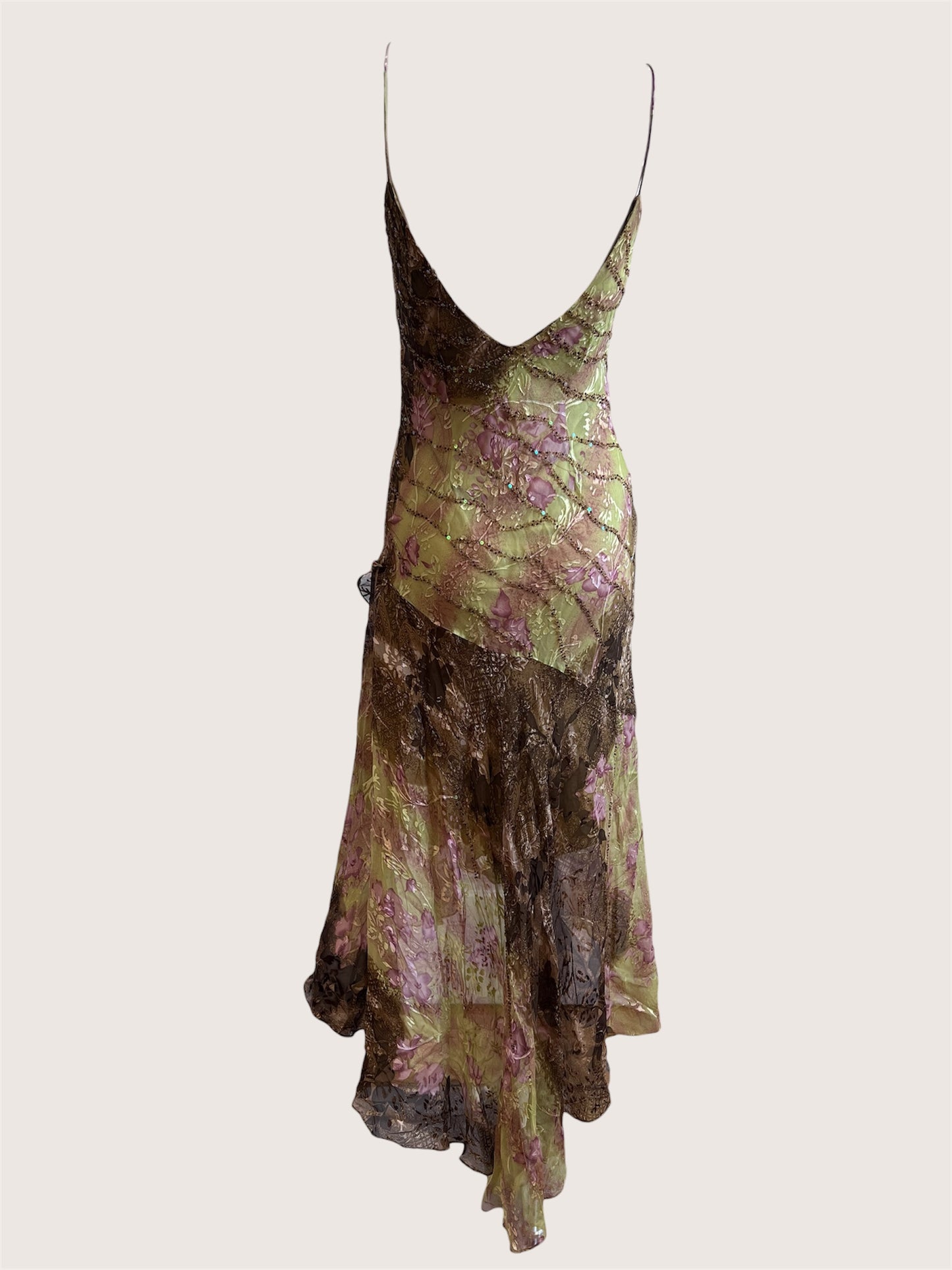 Luxurious Silk Beaded Floral Slip Dress