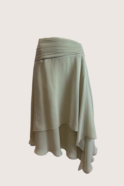 Luxurious Designer Sage Green Skirt