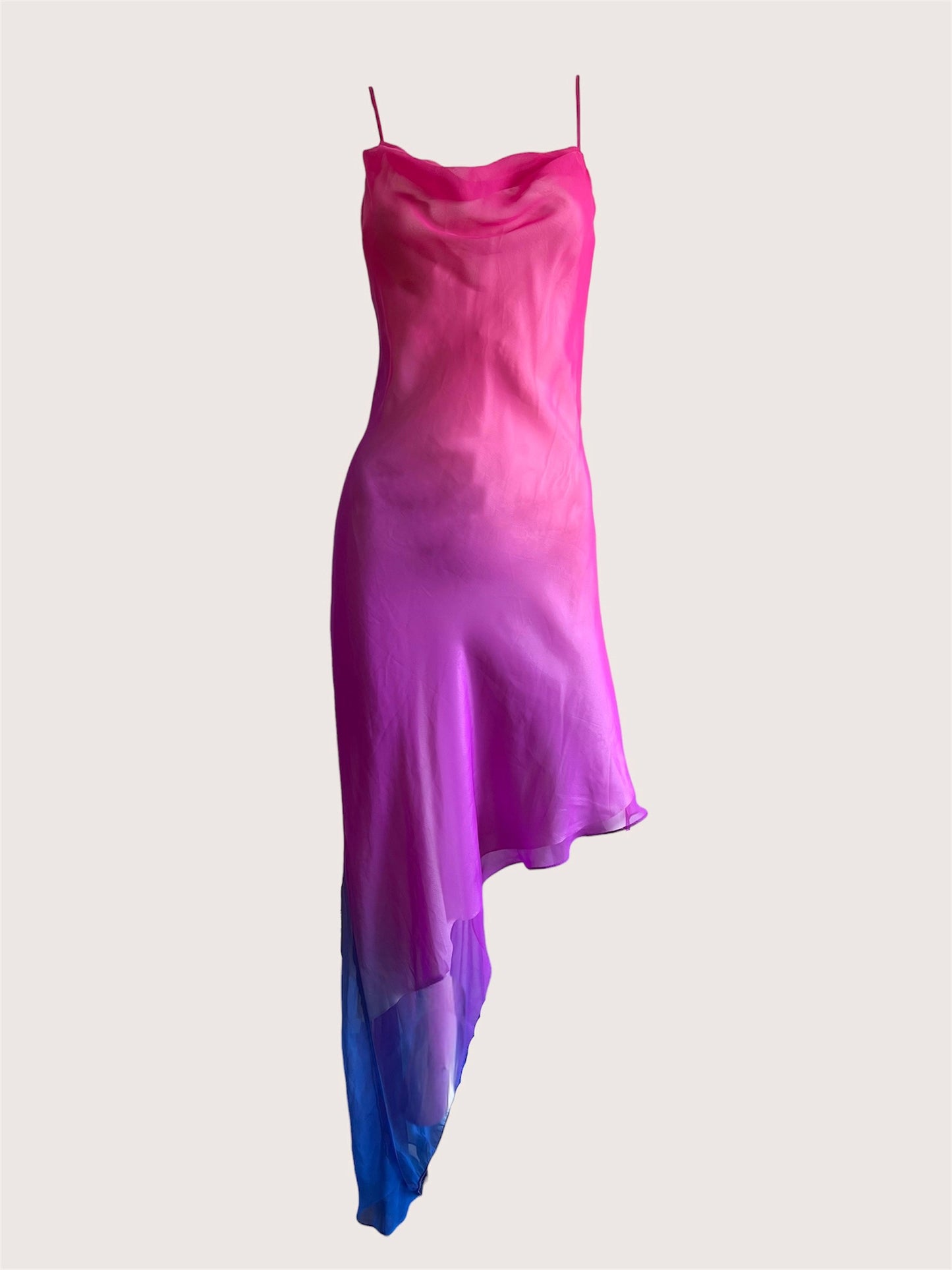 Vintage Ombre Rainbow Slip Dress