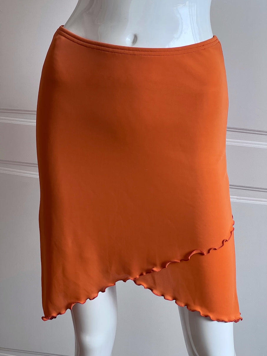 Vintage 1990's Orange Italian Slip Skirt