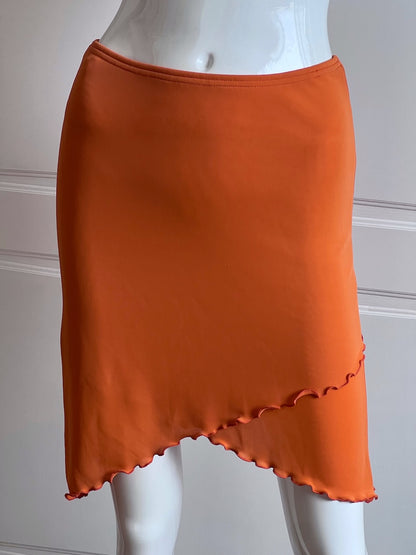 Vintage 1990's Orange Italian Slip Skirt