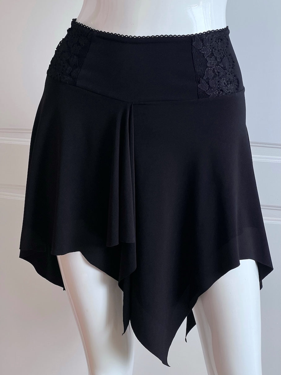 Vintage Black Asymmetrical Mini Skirt