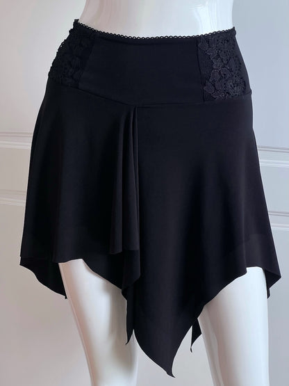 Vintage Black Asymmetrical Mini Skirt