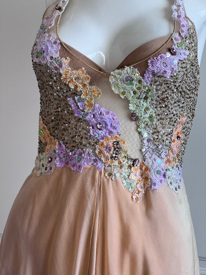 100% Silk Luxurious Designer Ombre Mini Dress