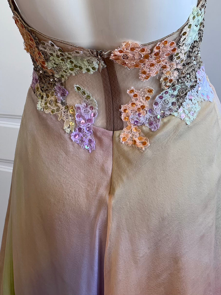 100% Silk Luxurious Designer Ombre Mini Dress