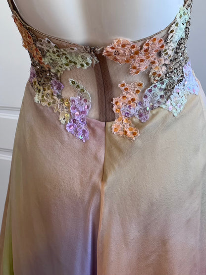 100% Silk Luxurious Designer Ombre Mini Dress