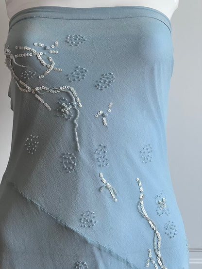 100% Silk Pastel Blue Slip Dress