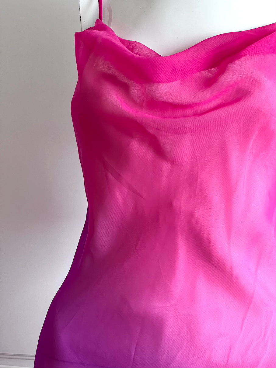 Vintage Ombre Rainbow Slip Dress