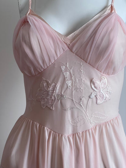 Vintage Pastel Pink Slip Dress