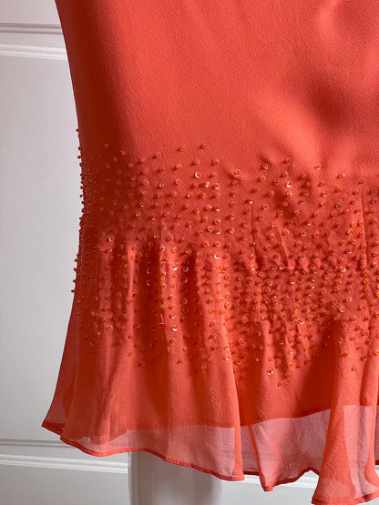 100% Silk Vintage Beaded Slip Skirt