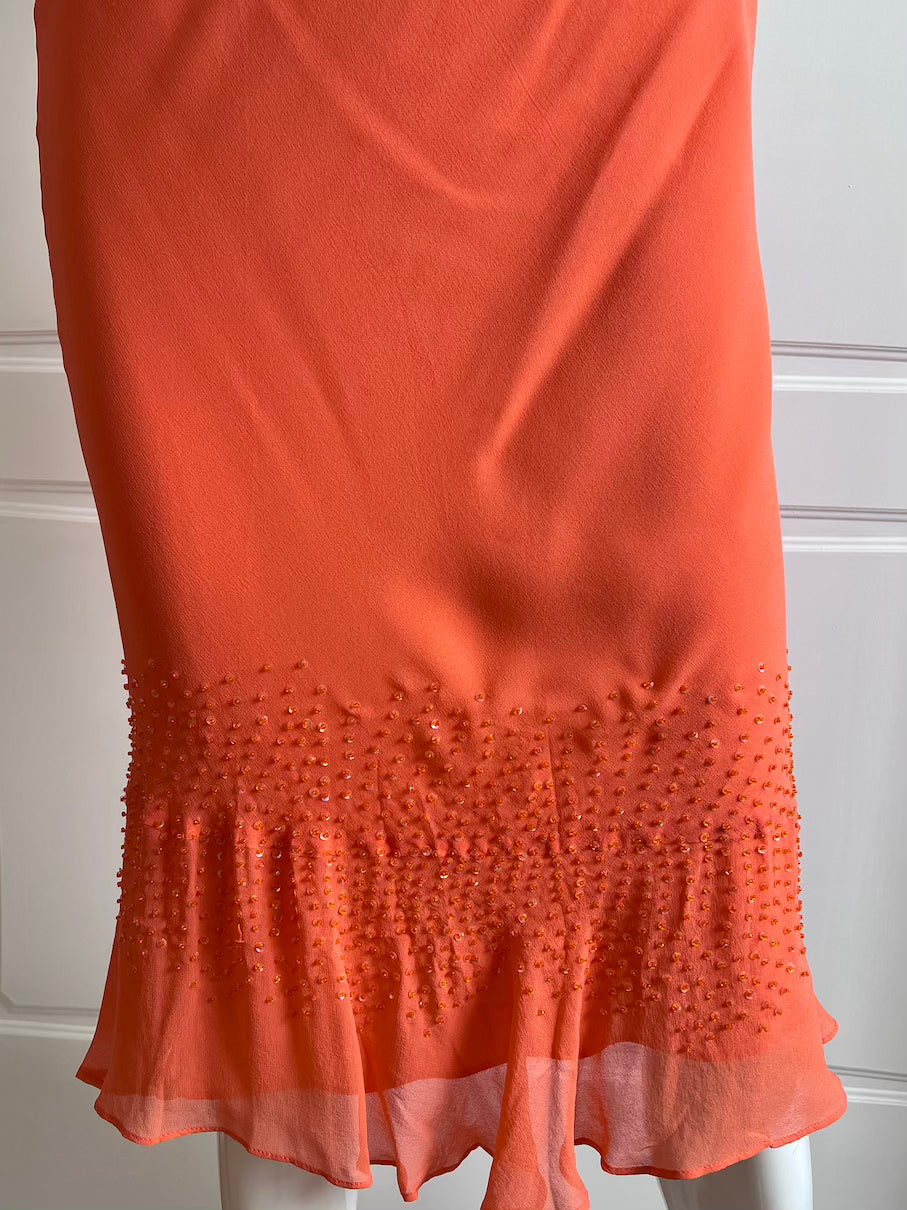 100% Silk Vintage Beaded Slip Skirt