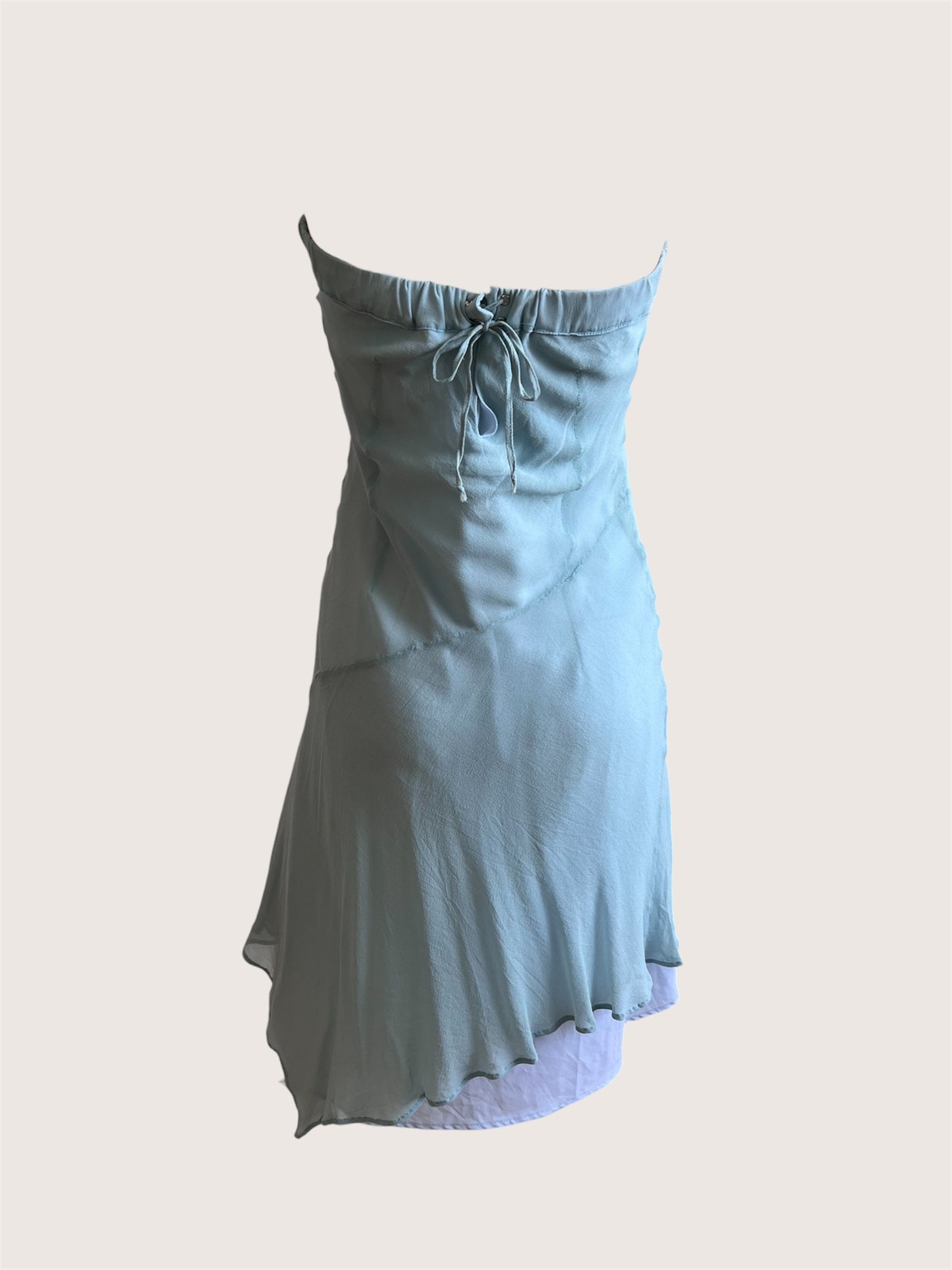 100% Silk Pastel Blue Slip Dress