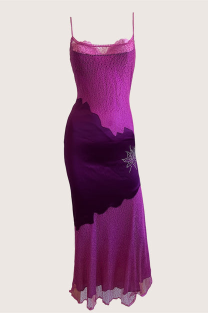 Luxurious Designer 1990's Violet Gown