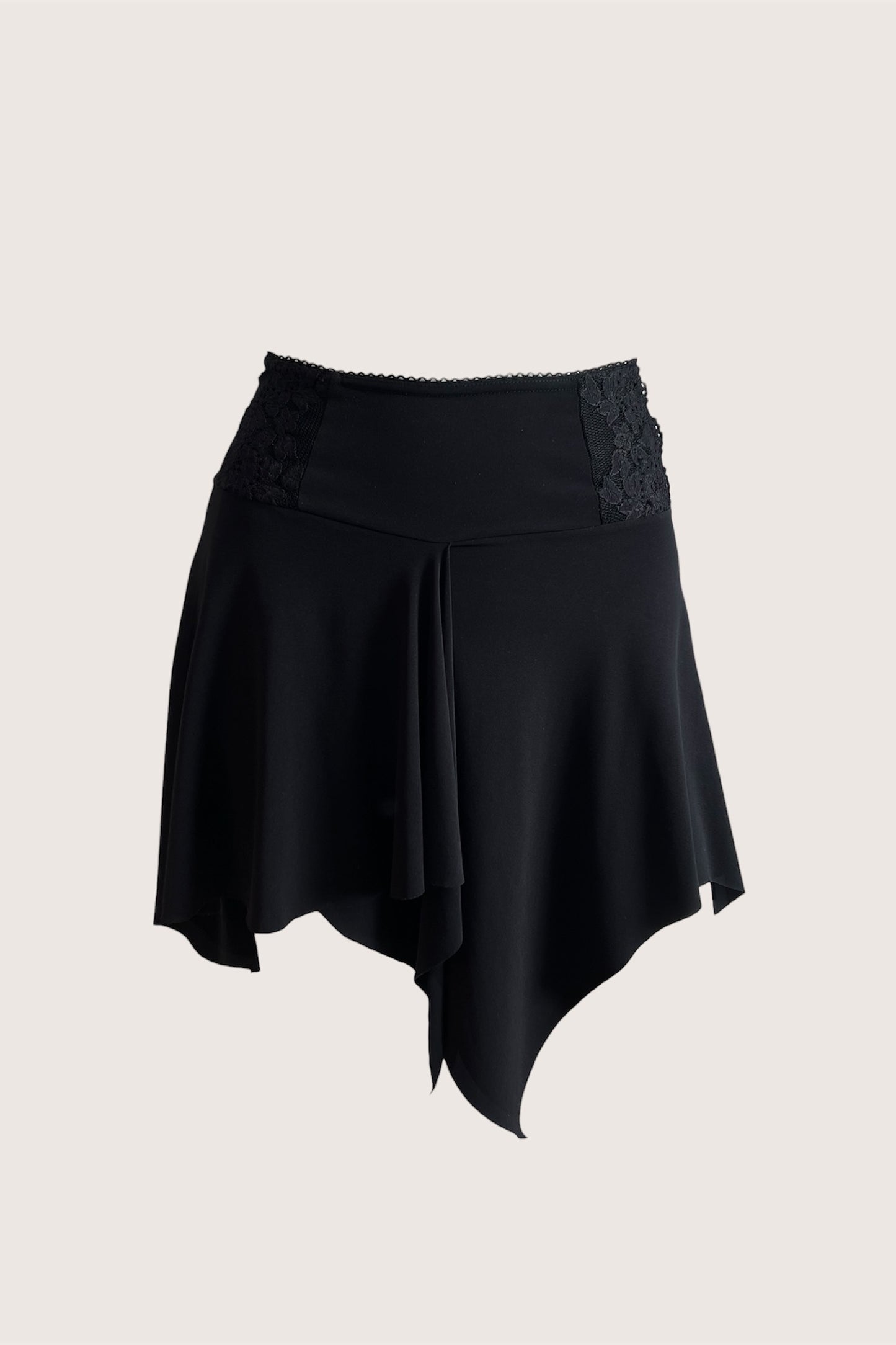 Vintage Black Asymmetrical Mini Skirt