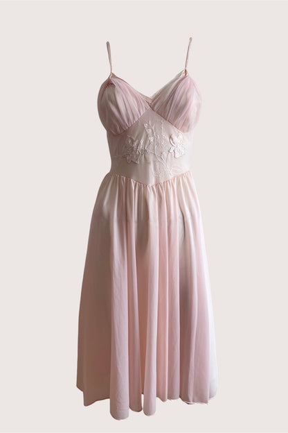 Vintage Pastel Pink Slip Dress