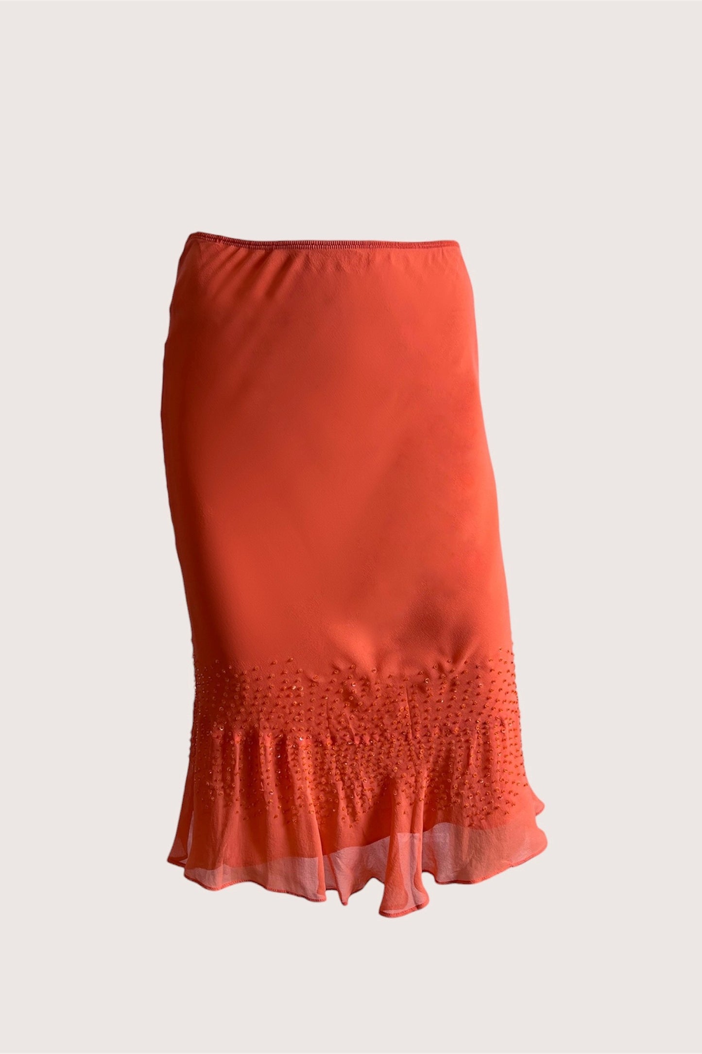 100% Silk Vintage Beaded Slip Skirt