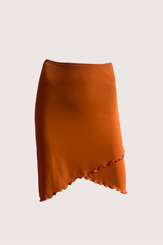 Vintage 1990's Orange Italian Slip Skirt