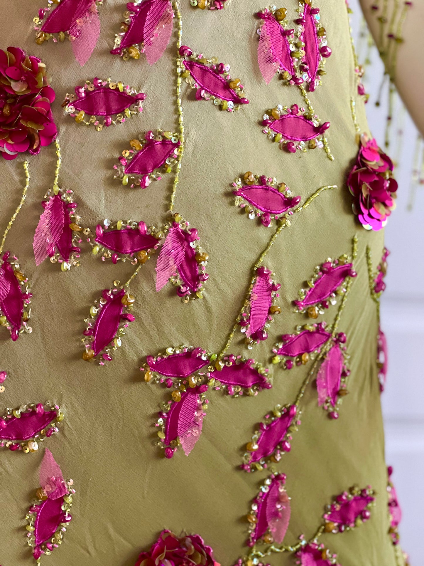 100% Silk Luxurious Designer Fairy Beaded Gown