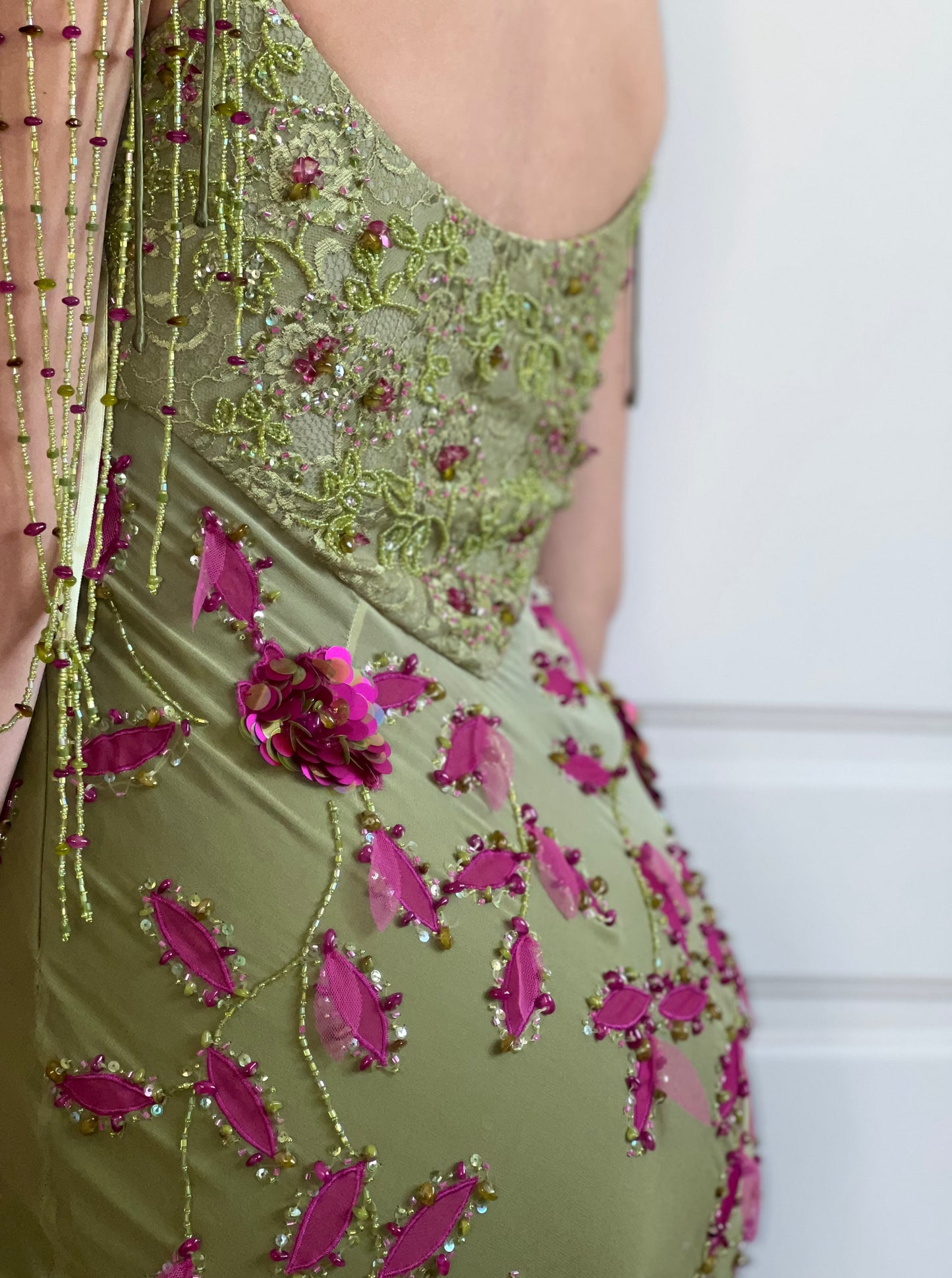 100% Silk Luxurious Designer Fairy Beaded Gown