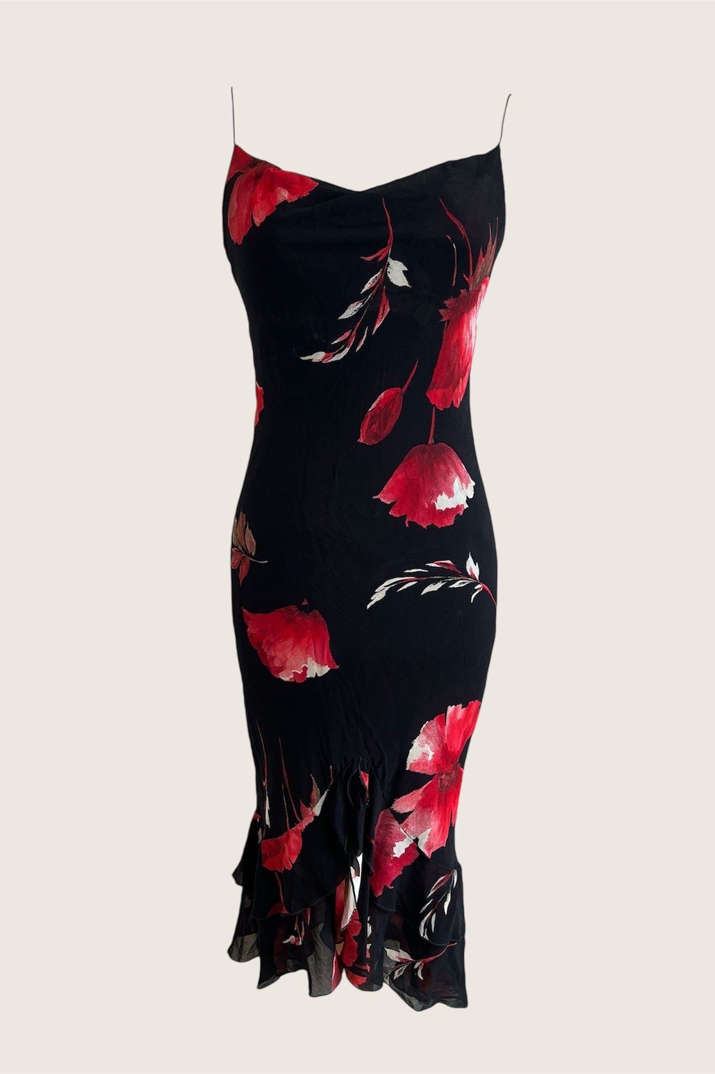 Vintage 1990's Black Floral Dress