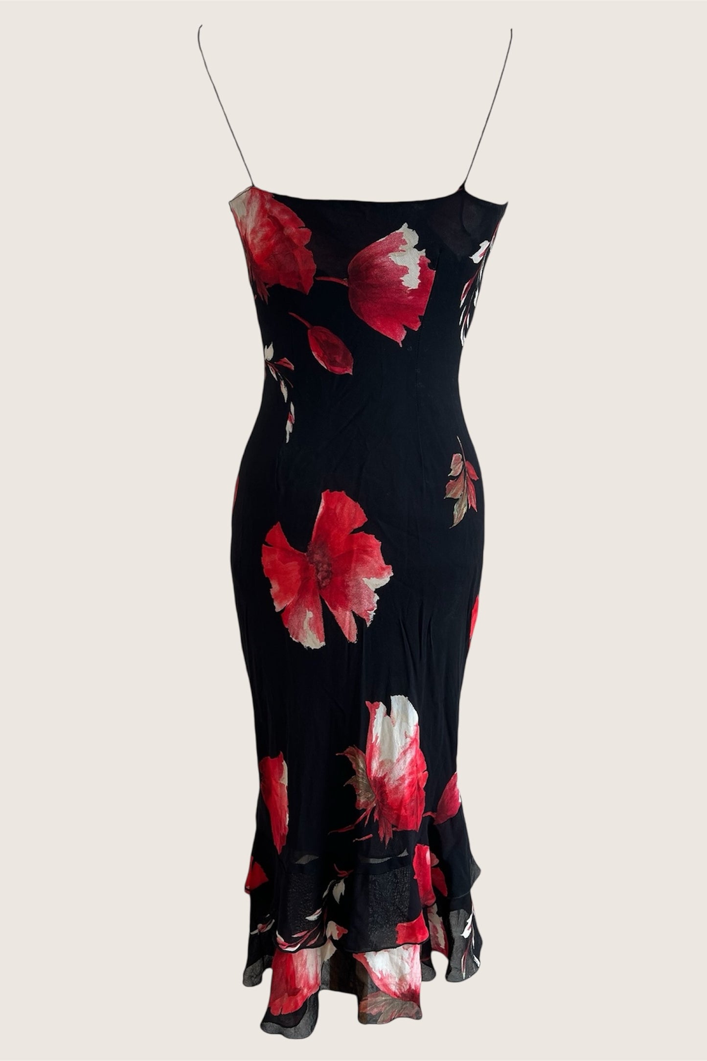 Vintage 1990's Black Floral Dress