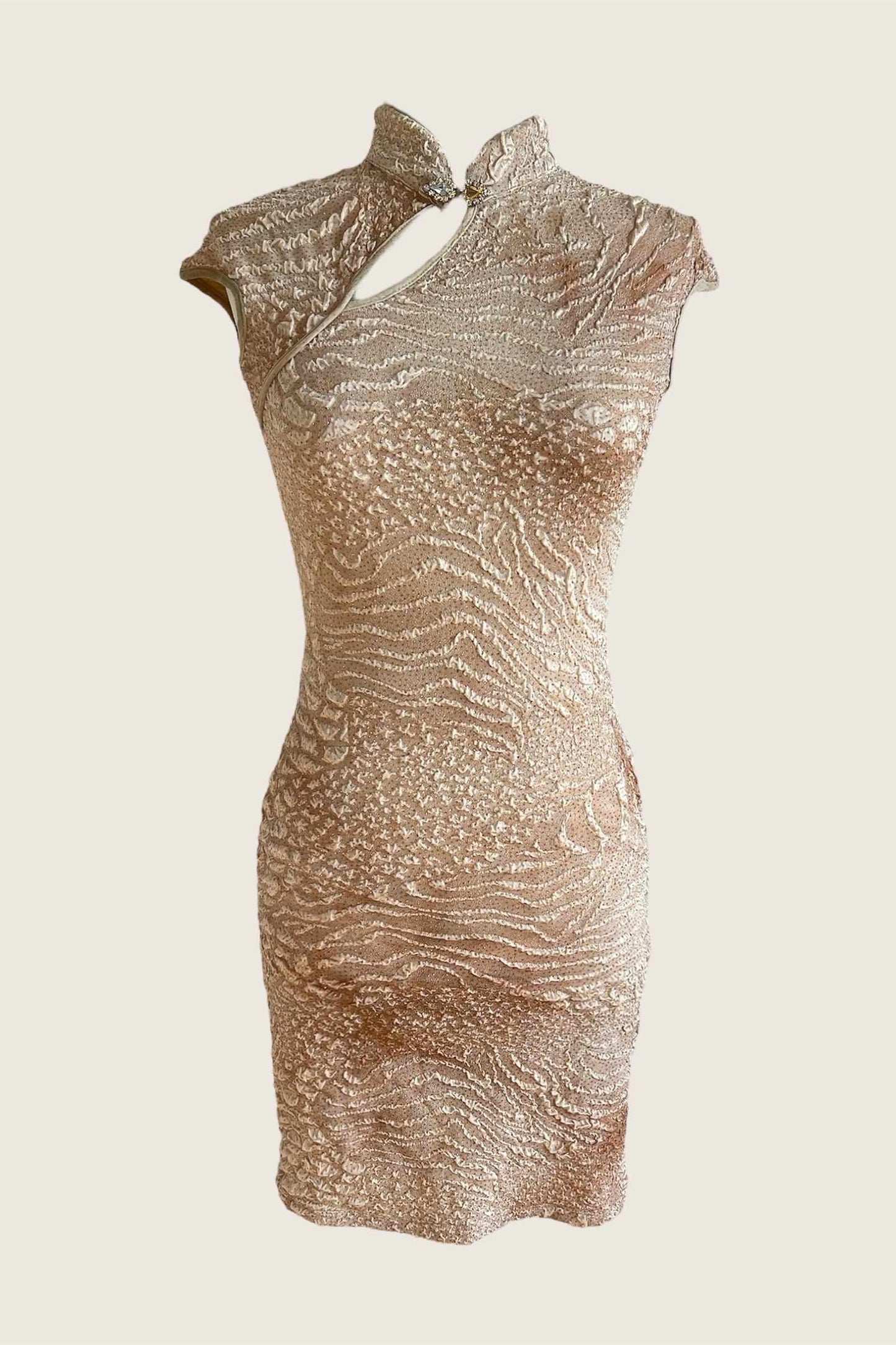 Gold Qipao Mini Dress