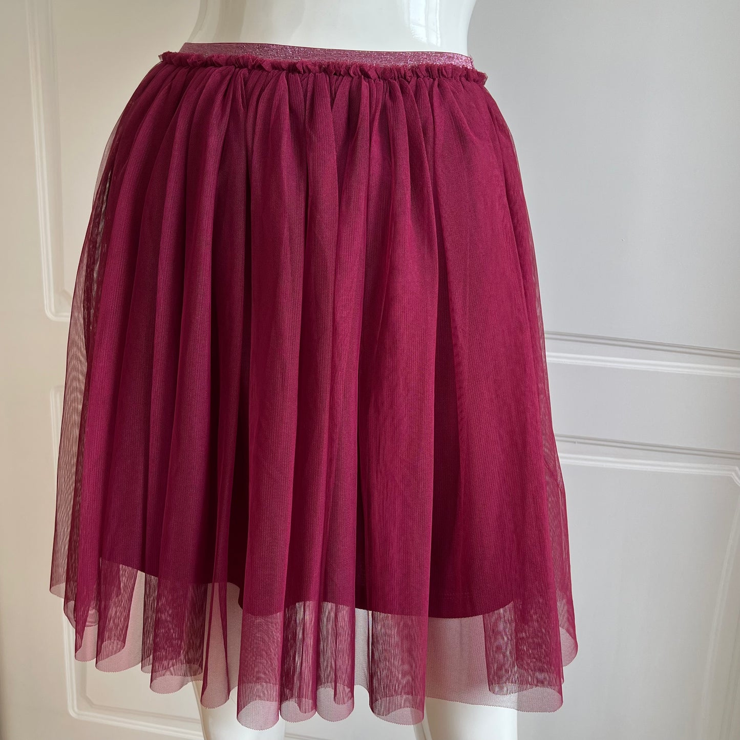 Rose Red Mini Tulle Skirt