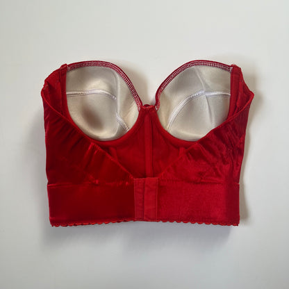 Vintage La Perla Red Velvet Backless Bustier