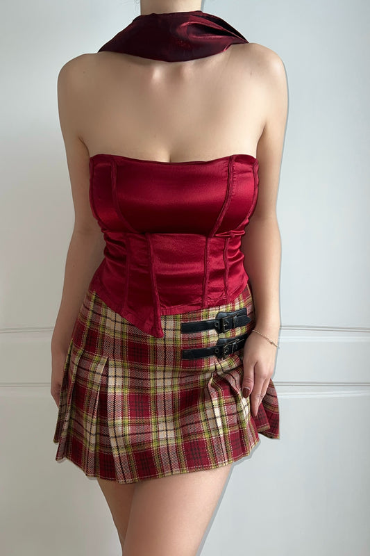 Red & Green Tartan Mini Skirt