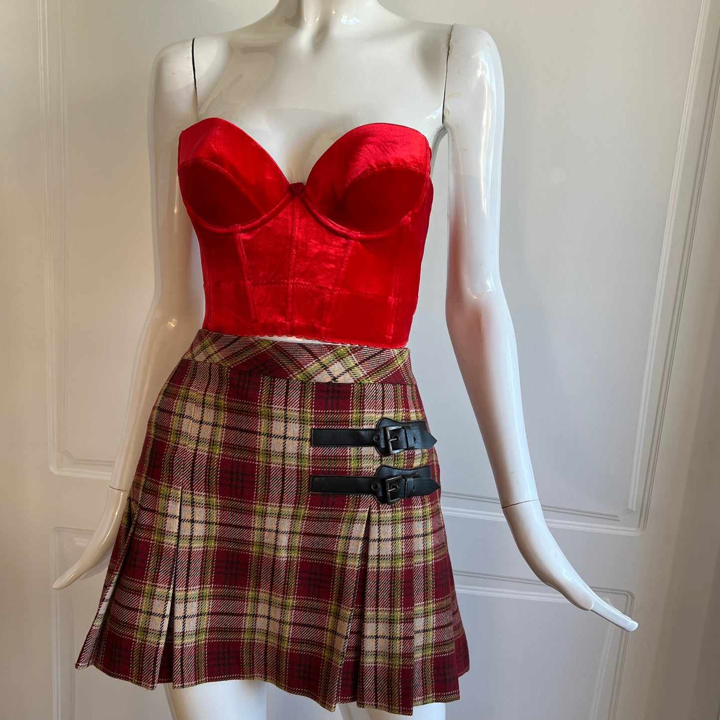 Vintage La Perla Red Velvet Backless Bustier