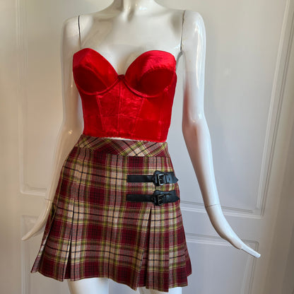 Vintage La Perla Red Velvet Backless Bustier