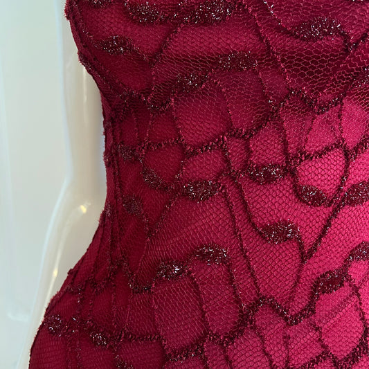 1990's Wine Red Parisian Slip Dress