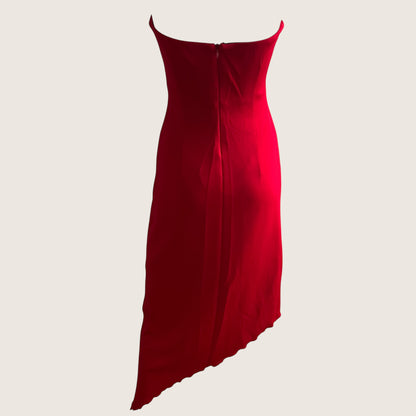 1990's Classic Red Beaded Dress
