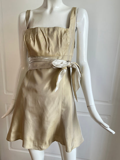 Vintage Vera Wang Gold Bow Mini Dress