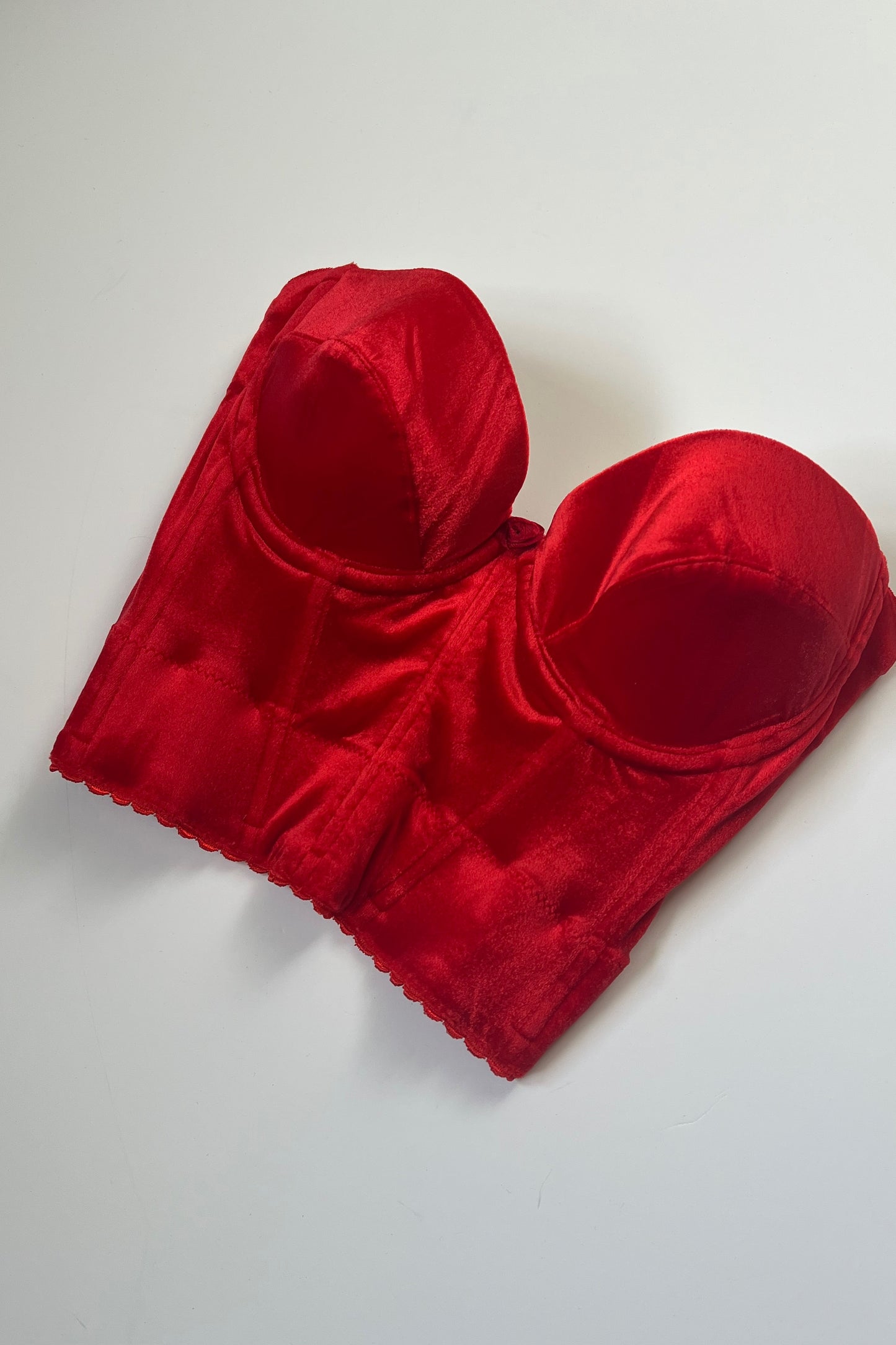 Vintage La Perla Red Velvet Backless Bustier