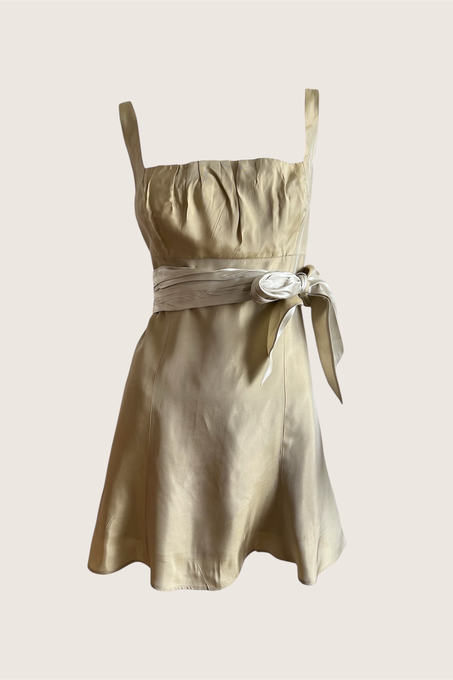 Vintage Vera Wang Gold Bow Mini Dress