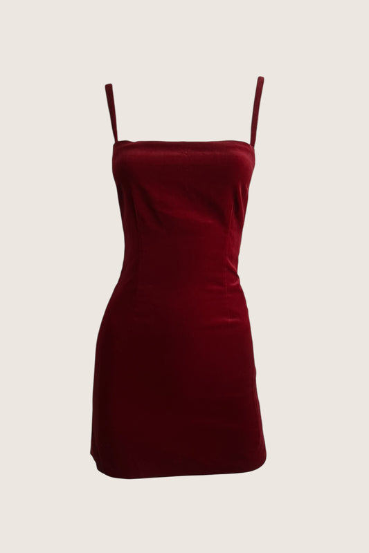 1990's Classic Red Velvet Mini Dress