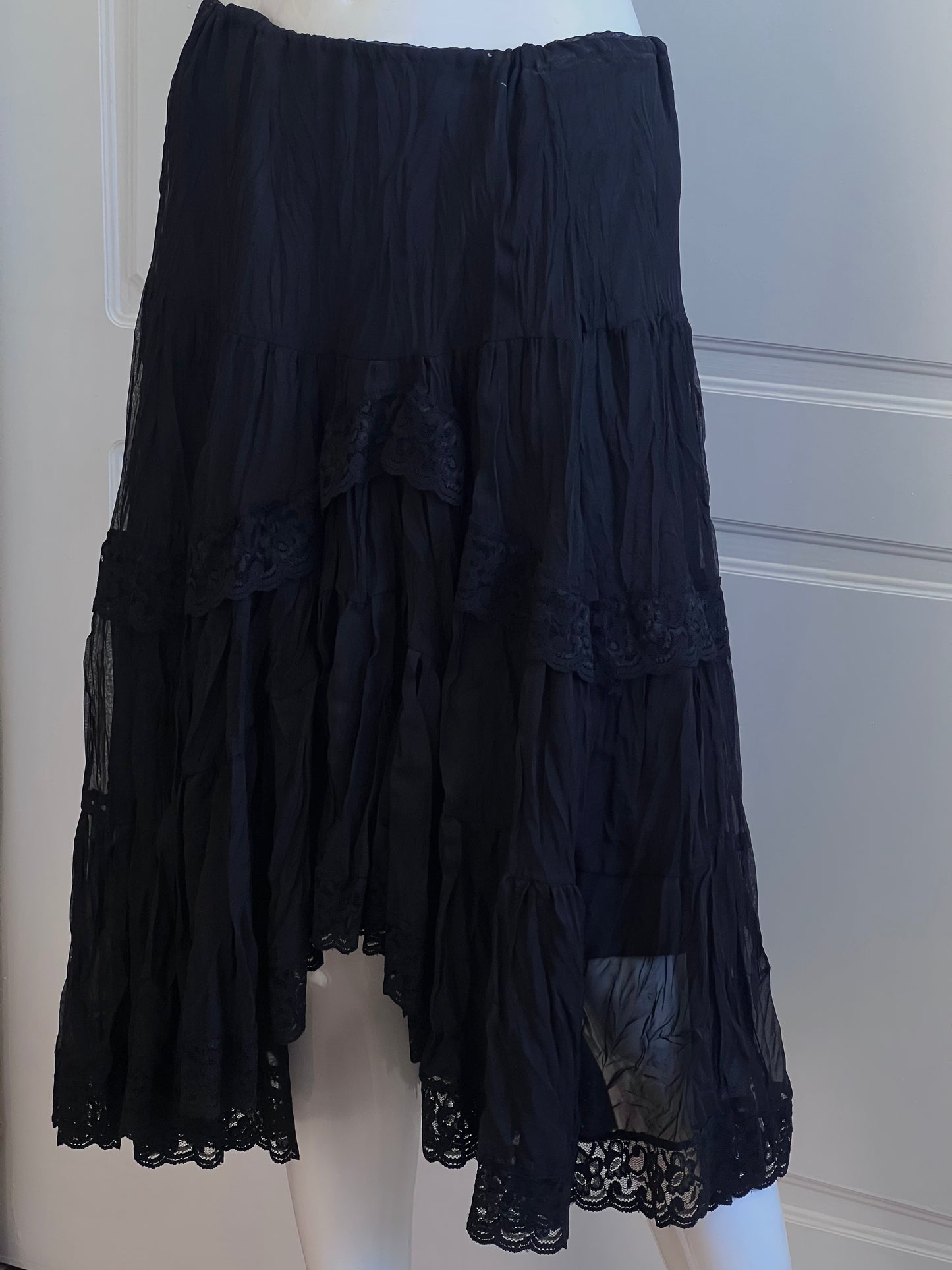 Vintage Artisti Italiani Black Cascading Skirt