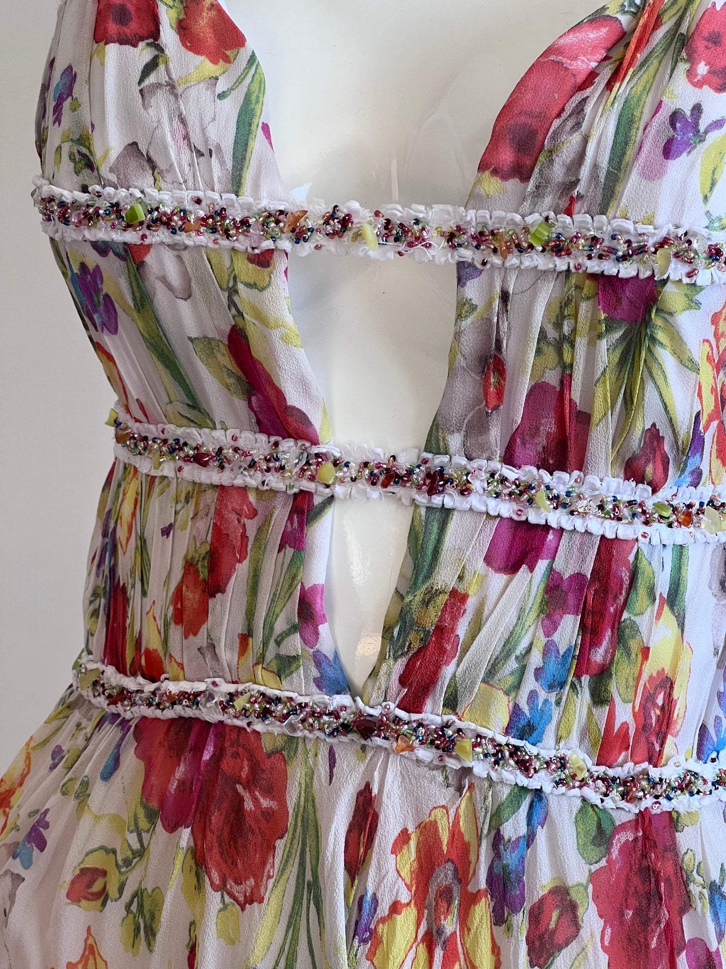 Vintage Silk Floral Mini Dress