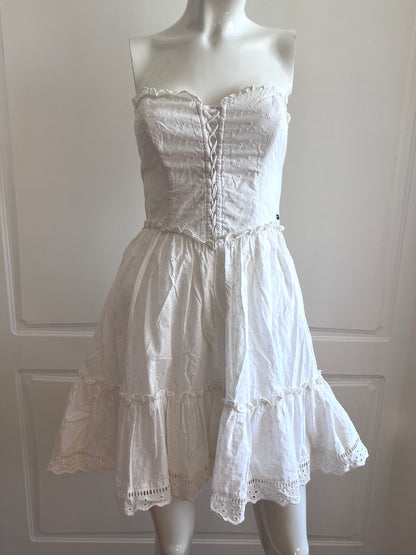 White Broderie Anglaise Corset Mini Dress