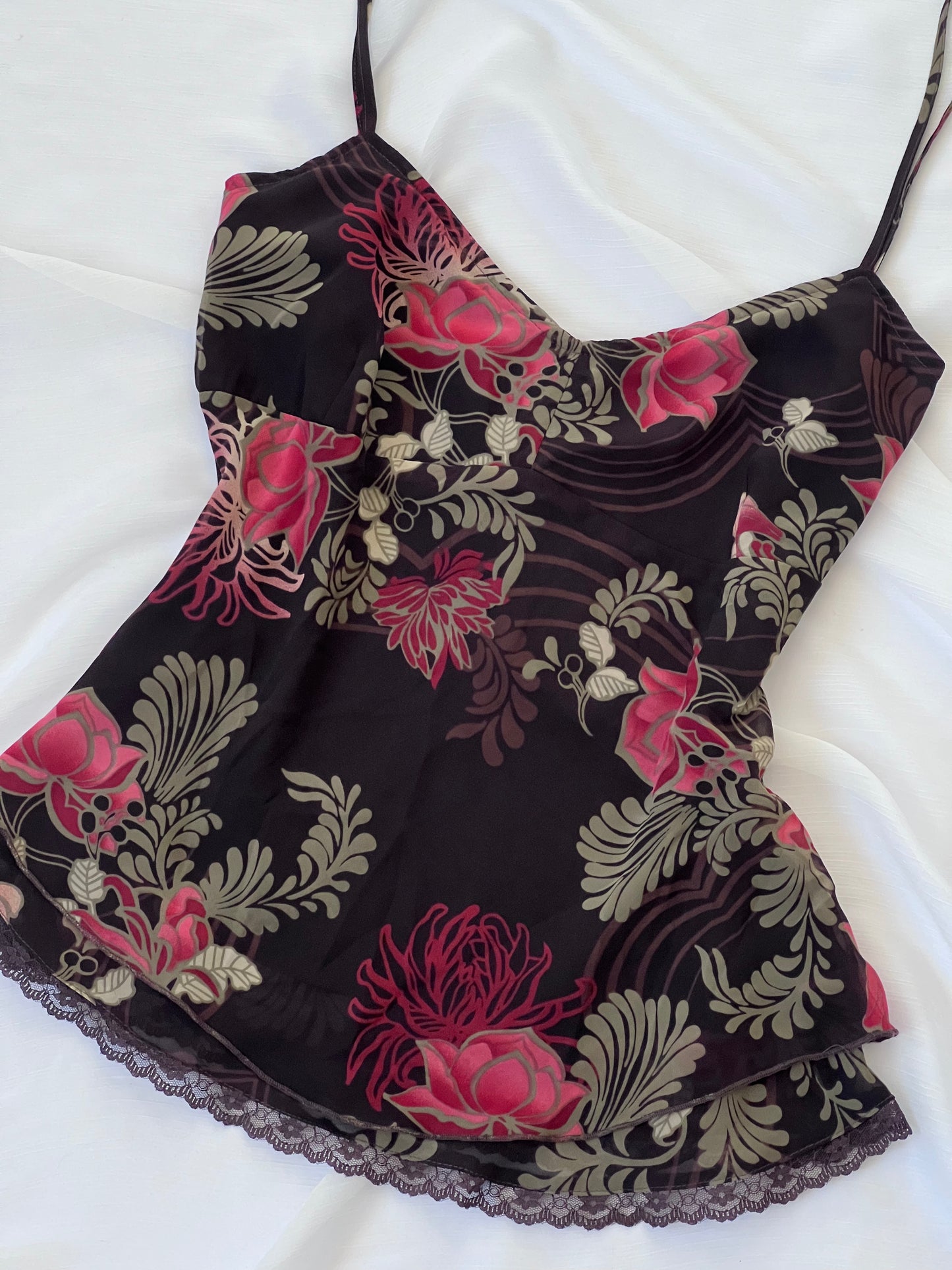 Vintage Black Floral Camisole